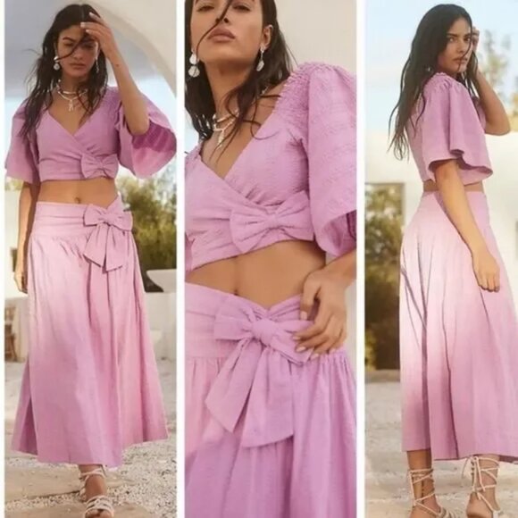 072 Free People Endless Summer Pretty In A Bow Set  in Magenta Magic Size Medium - Picture 3 of 10